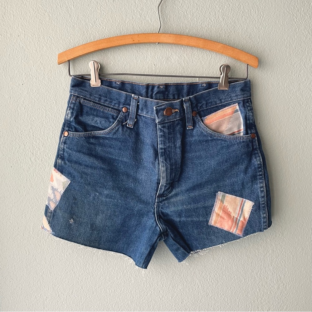 Wrangler | Upcycled Patchwork Distressed Denim Cu… - image 1
